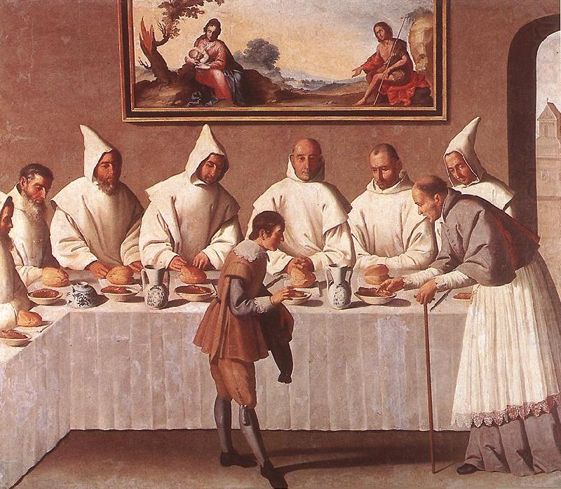 ZURBARAN  Francisco de St Hugo of Grenoble in the Carthusian Refectory china oil painting image